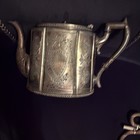 Antique Victorian Silver Plate Teapot, Engraved Floral Design, Sheffield England — photo 1