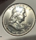 GEM BU UNCIRCULATED UNC MS 1958 SILVER FRANKLIN HALF DOLLAR BRILLIANT LUSTER