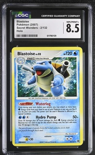CGC 8.5 Blastoise 2007 Secret Wonders 2/132 Holo Pokemon Card
