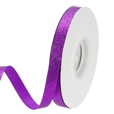 Purple Metallic Glitter Ribbon Roll, 3/8 Inch x 25 Yards Sparkly Ribbon