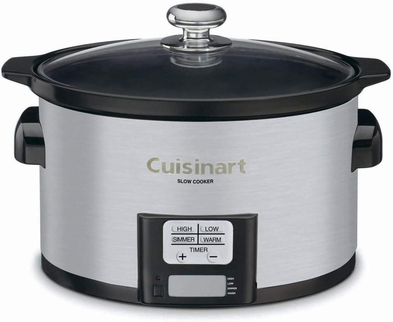 Cuisinart PSC-350 3.5 Qt Slow Cooker Precise 24hr Timer 200wt Chrome Refurbished