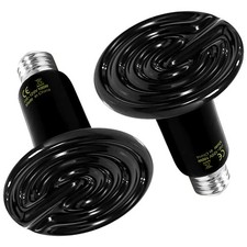 Simple Deluxe 100W 2-Pack Ceramic Reptile Heat Lamp 2, Black/2-pack