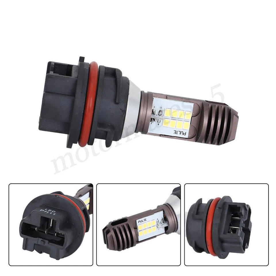 2X LED Headlight Bulbs PH11 For Vinson Suzuki Quadsport Z250 Z400 Quadracer 450R Foto 2 de 4