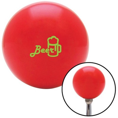 Green Beer and Mug Red Shift Knob w/ M16x1.5 Insert Shifter Auto Manual Custom