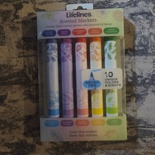 Lifelines Scented Markers 5 Double-Sided Colored Markers 10 Scents And Colors...