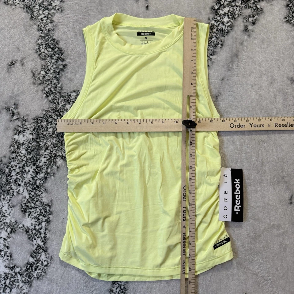 Camiseta sin mangas Reebok para mujer talla S verde lima Activchill acanalada atletismo elástica Foto 3 de 4