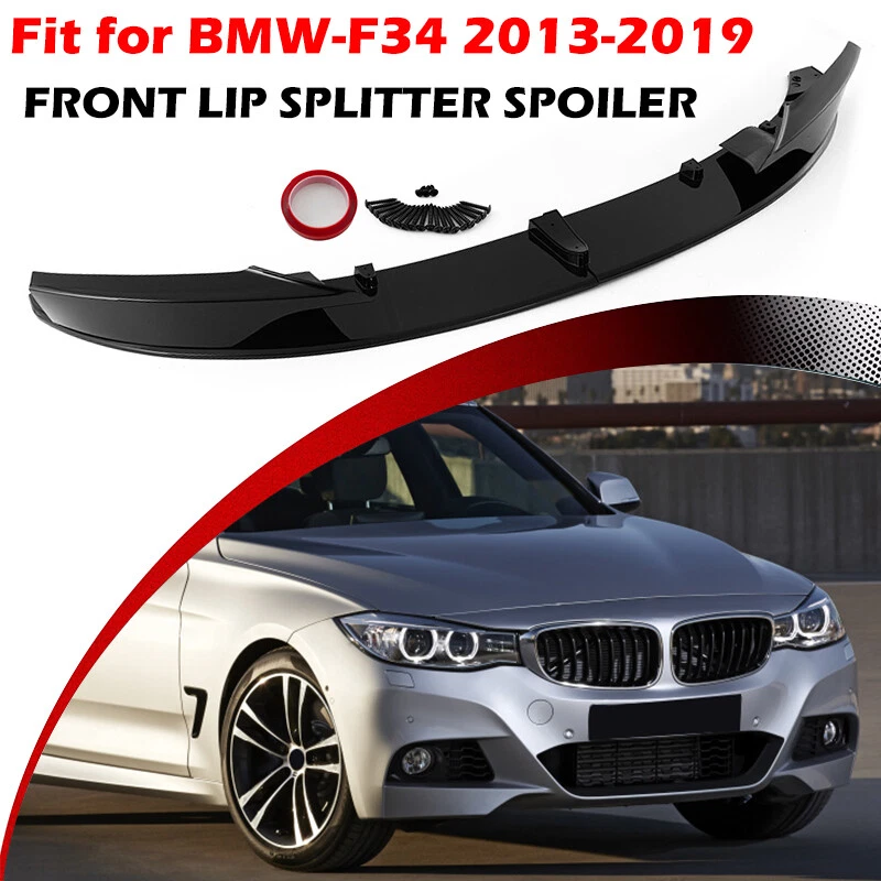 Divisor de parachoques delantero negro brillante para BMW F34 330i 335i GT xDrive 2014~2019 Foto 2 de 4