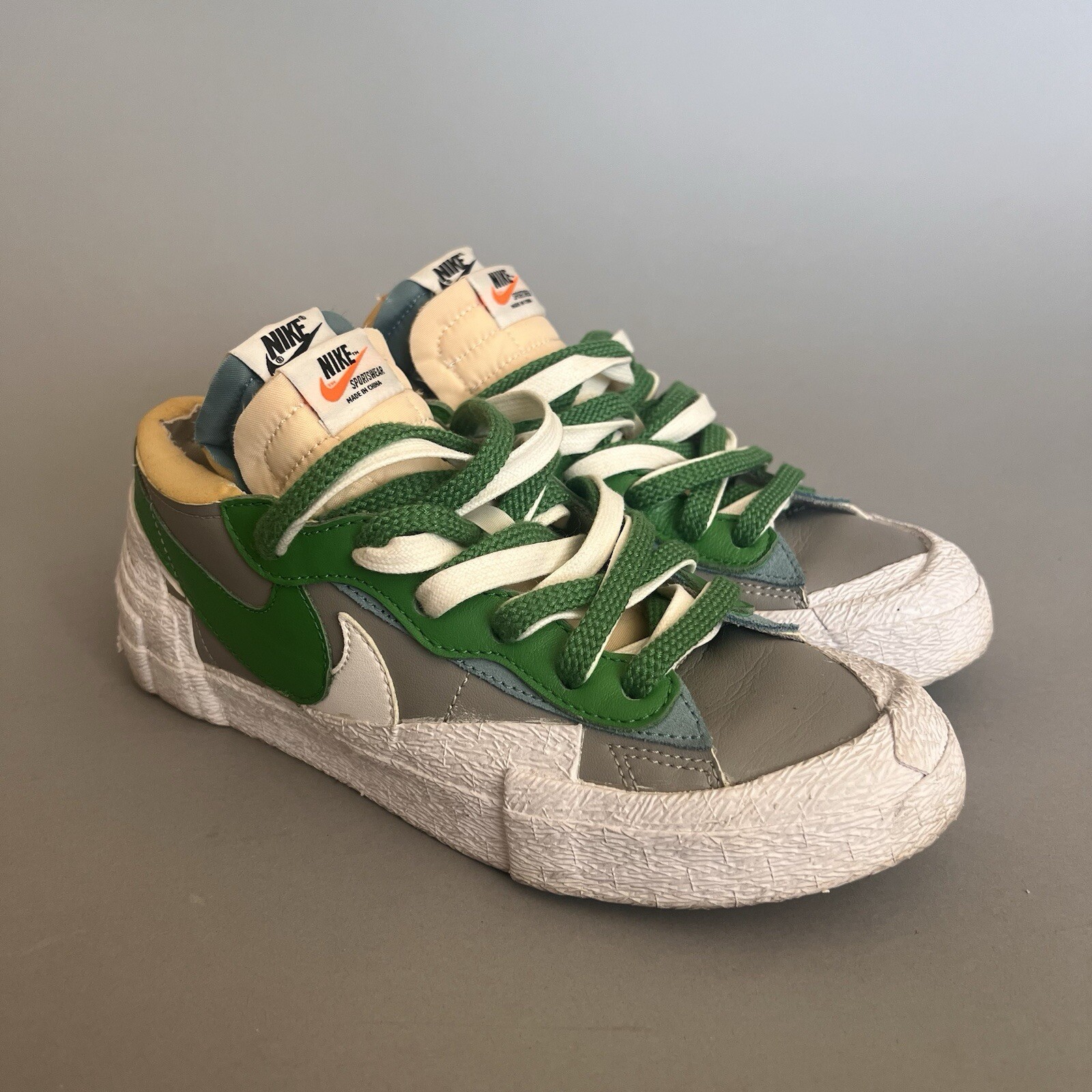 SACAI X NIKE Nike Sacai x Blazer Basso Classico Verde Uomo Taglia 6 Donna Taglia 7 5