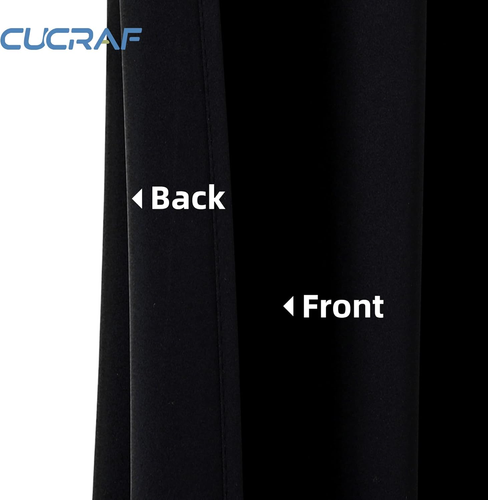CUCRAF Black Blackout Curtains 84 Inch Length 2 Panels Set, Rod Pocket Room Dark - Picture 9 of 12