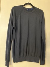 Foot Joy FJ Knitted Sweater Mens Medium Navy Blue Pullover Wool Blend