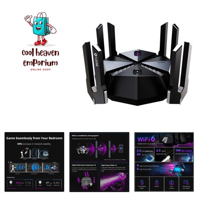 WiFi 6 Router, Wireless 8-Stream Gaming Router, 8 FEMs, 2.5G WAN,2.0 GHz Quad...