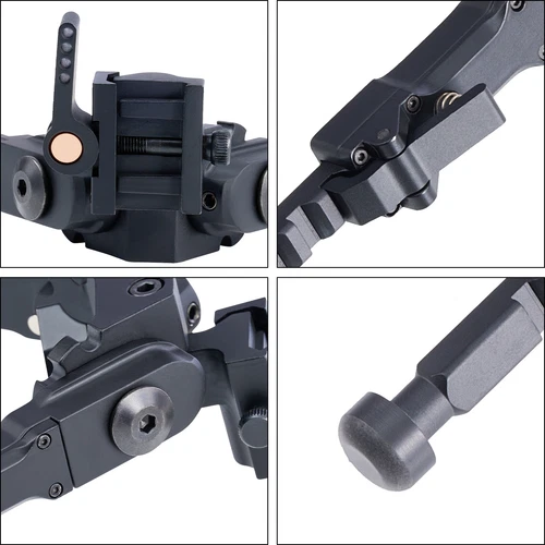 V9 7.5-9In Tactical Rifle Bipod Shooting Swivel Adjustable QD Rail Mount Hunting - Picture 9 of 10