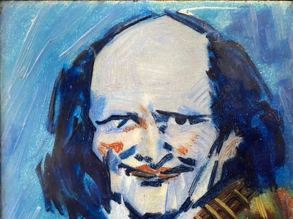 🔥 Pintura de retrato esmaltada PICASSO cubista moderna vintage RARA, Bibi la Puré Foto 4 de 4
