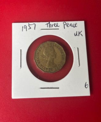 1957 Three Pence UK Queen Elizabeth II Coin - Nice World Coin