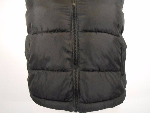 Warm Women's Small Gap Black Fleece Lined Insulated Pillow Zipper Vest GUC - Picture 3 of 6