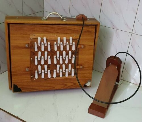 Shruti Box Large 36 Keys, 3 Octave 440Hz Sur Pete Teak & Ply FOOT PEDAL - Picture 2 of 6