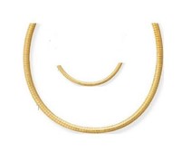 9ct Gold Filled Omega Bracelet And Necklace Set 9ct Gold Filled Omega Bracelet And Necklace Set