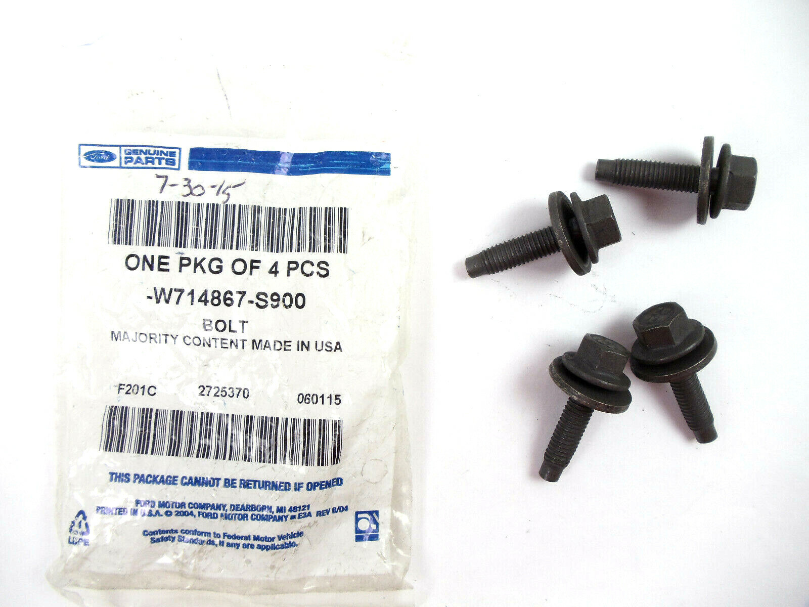 Ford W714867-S900 Bolt Pack of 4 | eBay