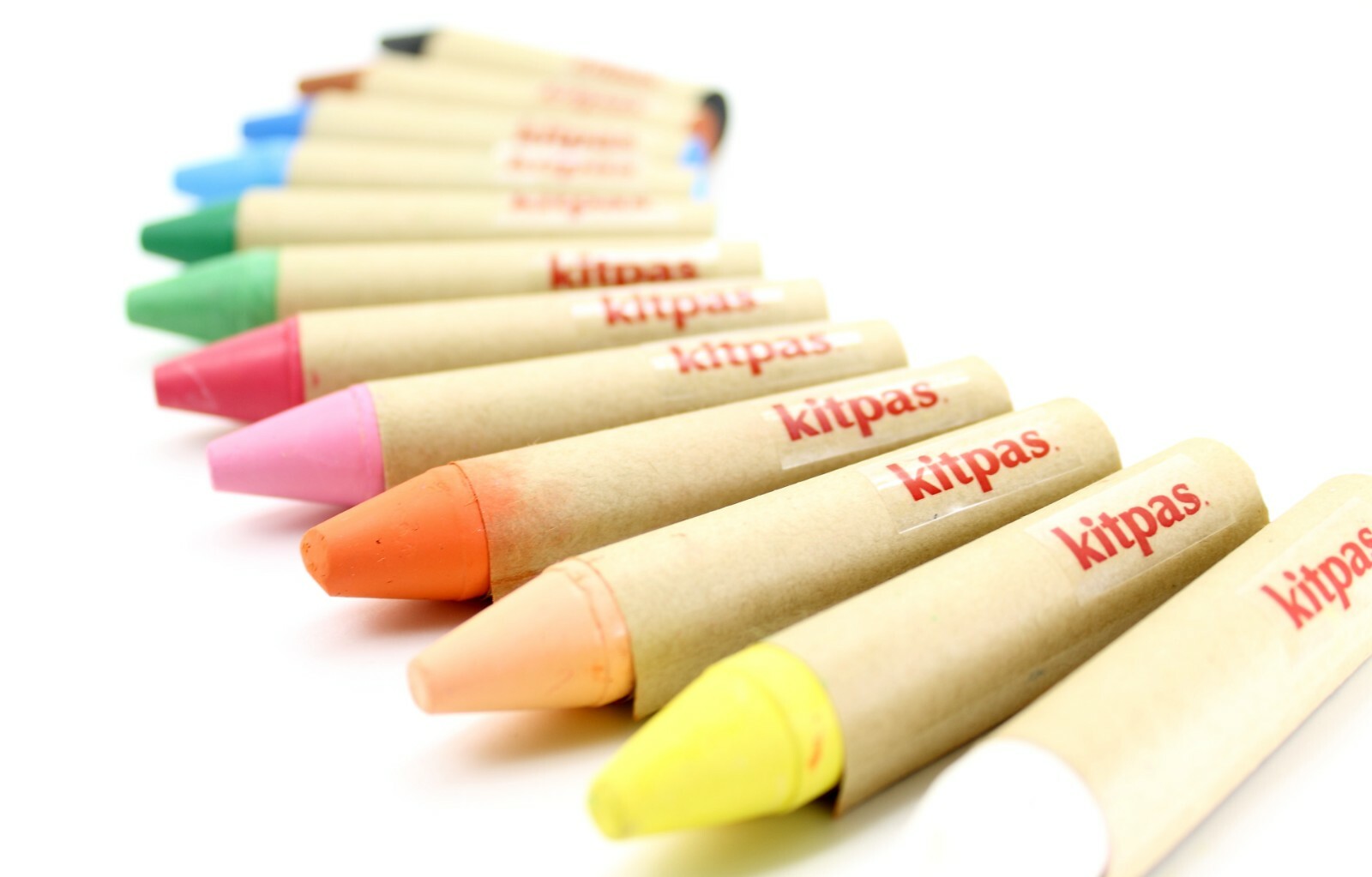 Kitpas Medium Crayon Set of 12 Colours Glass & Window Crayons Easy