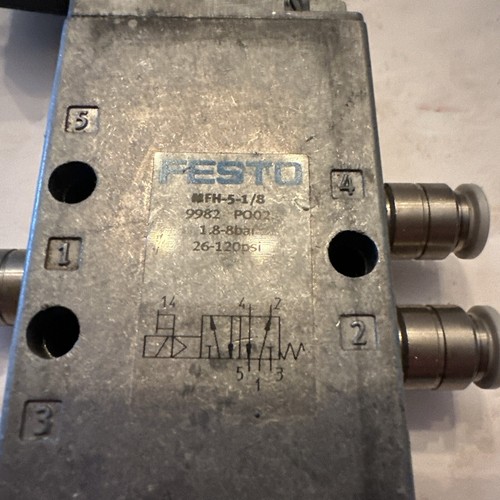 FESTO Solenoid Valve For FESTO MFH-5-1/8 9982 26-120 Psi & MSFG-12 4526 - Picture 2 of 4