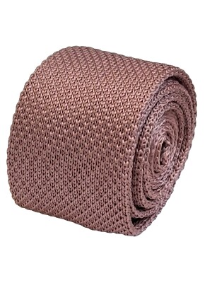 altrosa gestrickte Seidenkrawatte blassrosa von Frederick Thomas