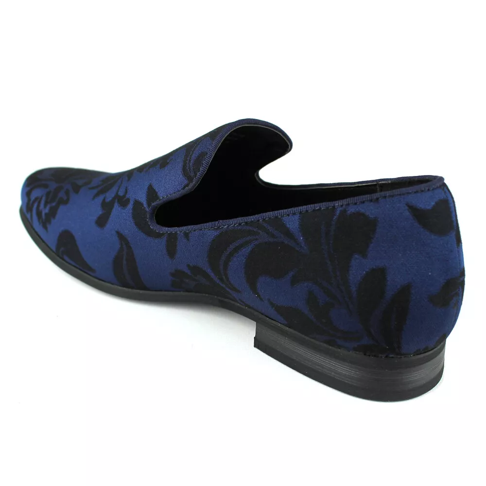 Mens navy blue best sale slip on dress shoes