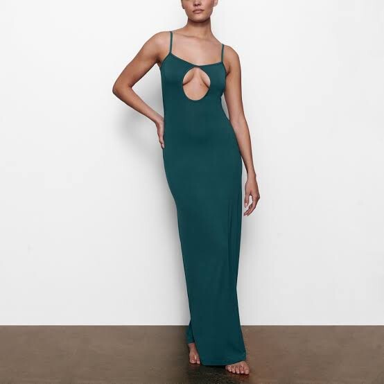 Rare Sold Out Skims Keyhole Long Slip Dress In Teal | eBay