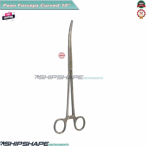 10" Rochester-Pean Forceps Curved Jaws Surgical Hemostat Tattoo Piercing Forceps - Picture 4 of 9