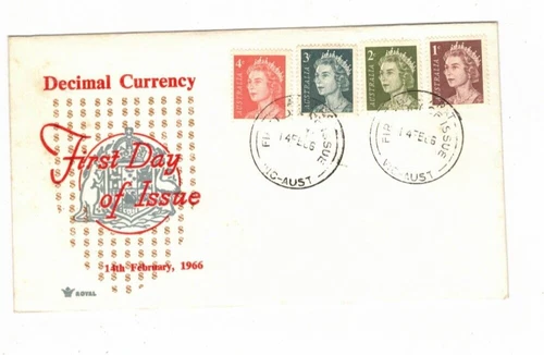 Australia 1966 1c - 4c QE on ROYAL FDC,cds BALLARAT Vic