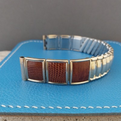 Vintage 5/8'' JB Champion Classic Gold-Filled & Lizard Unused 1950s Watch Band