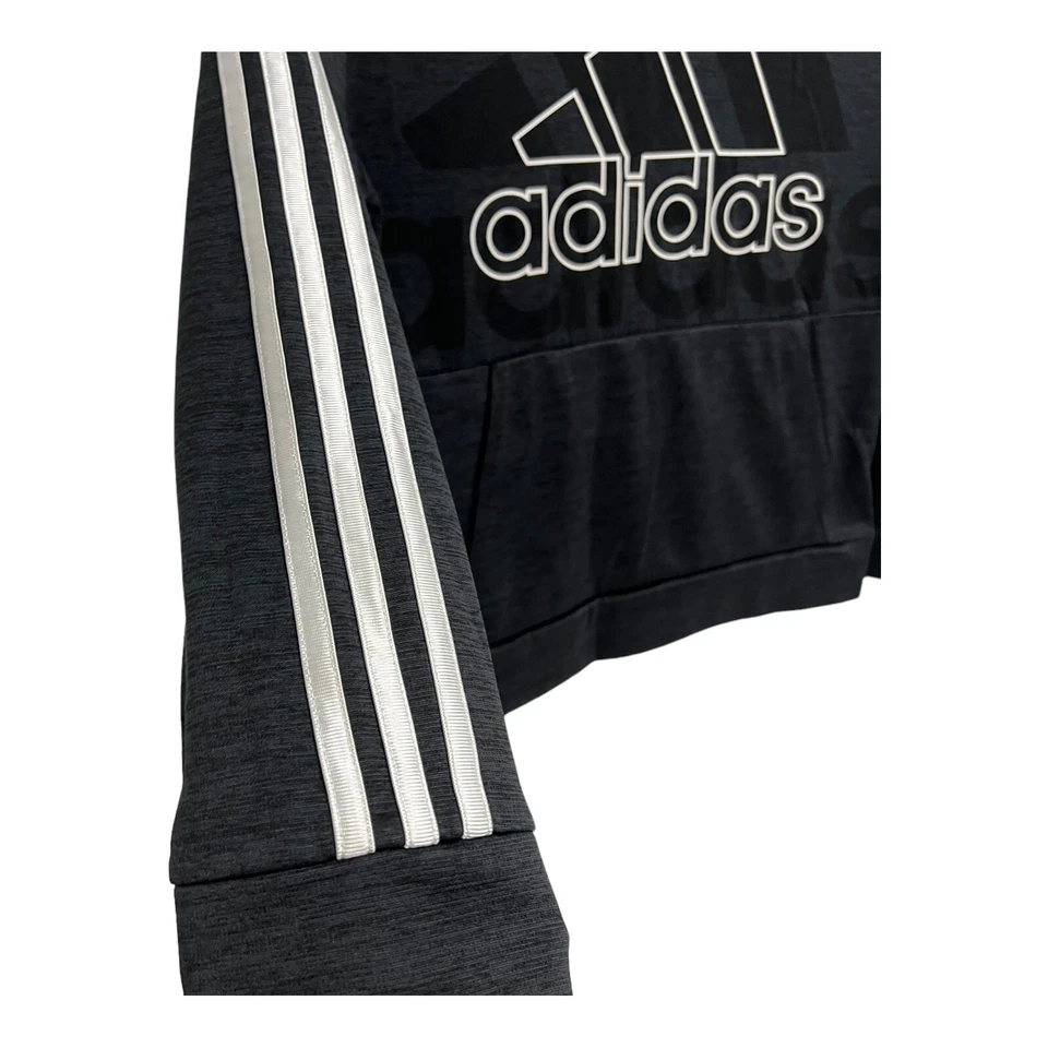 Adidas Girl's Long Sleeve Black Hooded Pullover Sweatshirt Size L (14-16) - Image 4 of 4