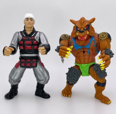 Vintage 1991 TMNT Rahzar (Black Nose) & Samurai Castle Guard 4.5  Ninja Turtles