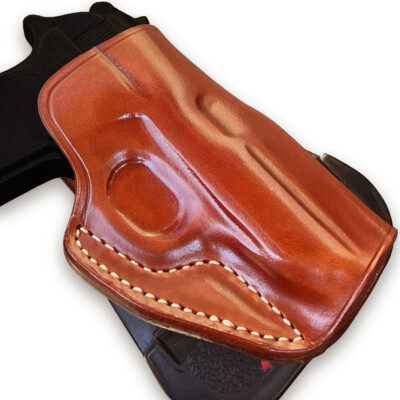 Leather OWB Paddle Holster Fits Walther PP/ PPK .22LR/380 Cal 3.3