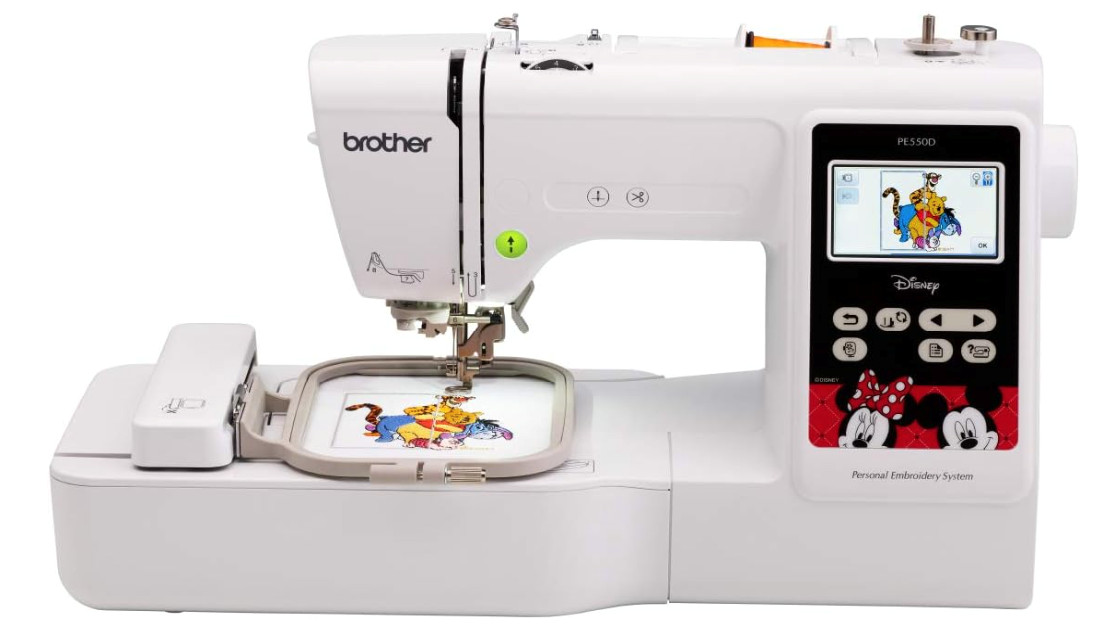 Brother Embroidery Machine, PE550D, 125 Built-in Designs including 45 Disney