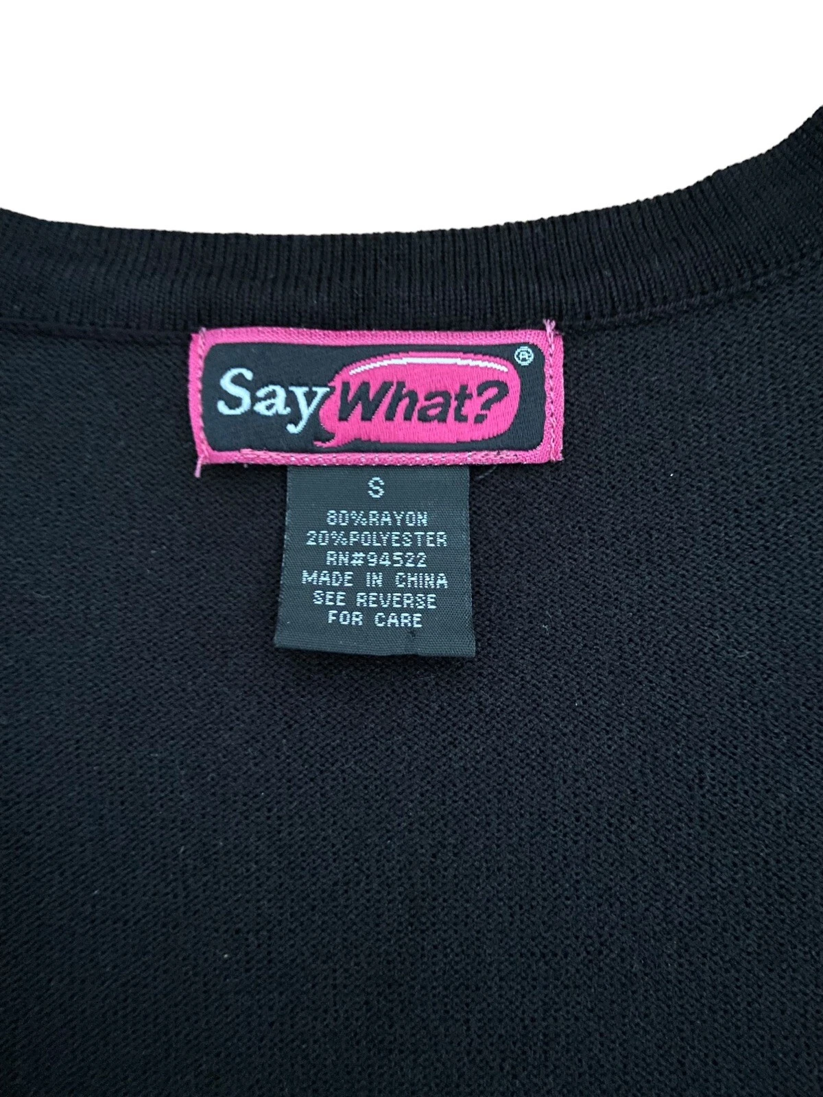 VETEMENTS Abito donna Say What Bodycon taglia S small nero corto elasticizzato maniche ritagliate