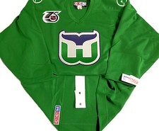 GREEN-PRO-58G HARTFORD WHALERS NHL 75th ANNIVERSARY CCM/MASKA GOALIE CUT JERSEY