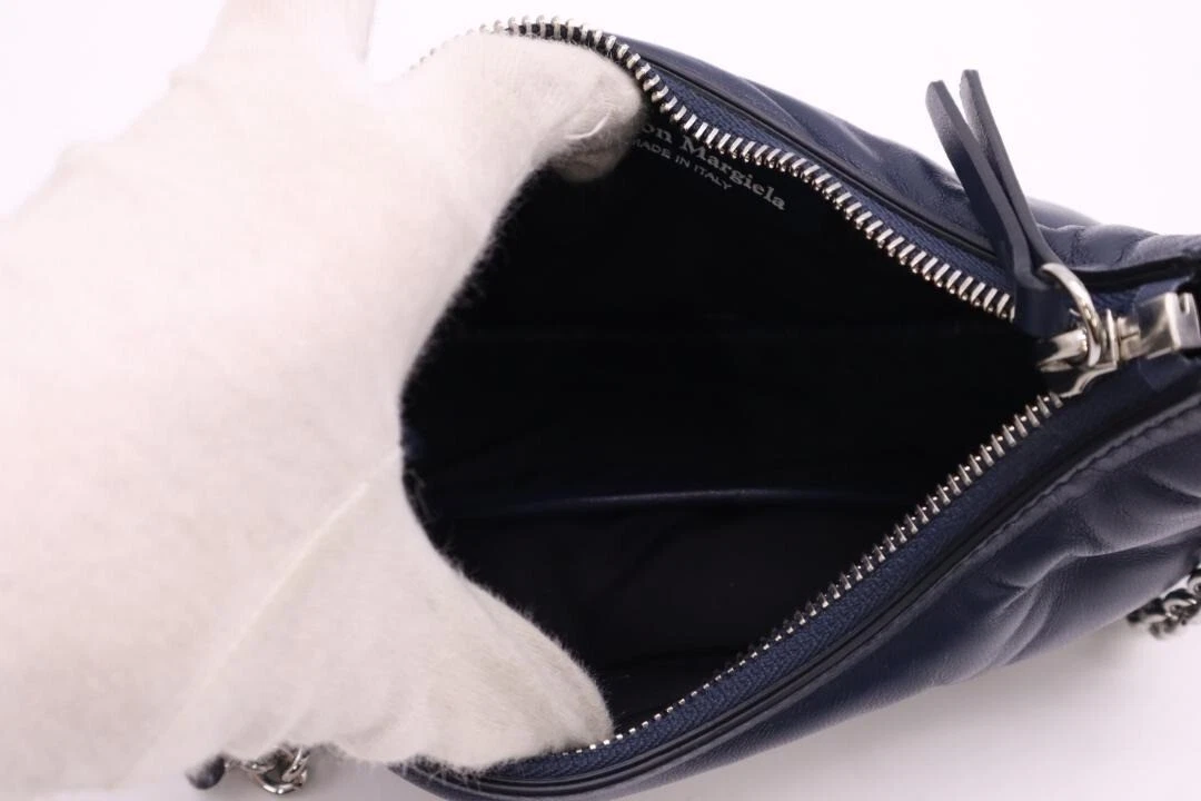 MAISON MARGIELA Borsa a tracolla con catena Glam Slam Navy 8 2 * 3 7 * 2 5 pollici