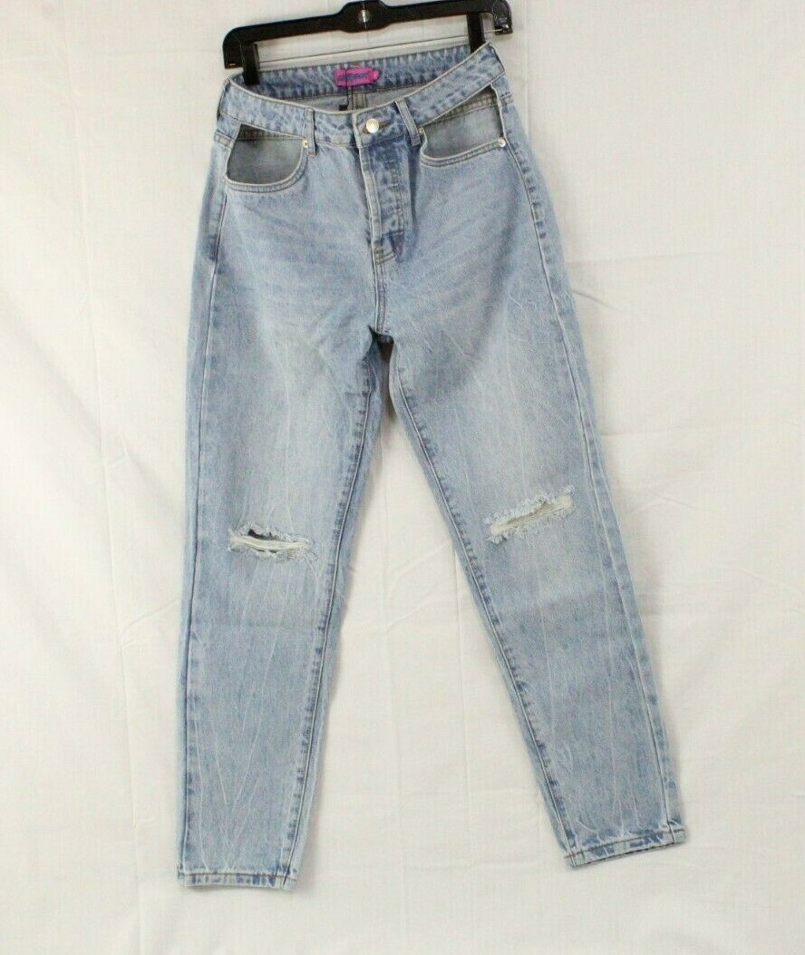 Edikted Women's Size Medium 29W x 29L Polly Pocketless Mom Jeans Color Blue NWT