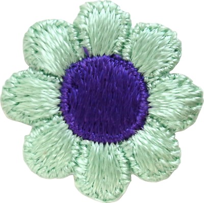 Patch - Daisy Flower Mint Green Purple Hippy Hippie 1960s 60s 1'' Iron On #55003