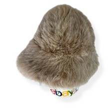 Betmar Hat Women's One Size Beige Furry Ushanka Faux Fur Lined Winter 6 Panel
