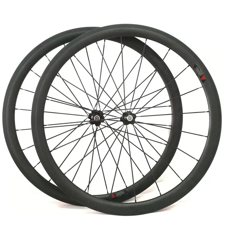 Set ruote bici da strada 700c fibra di carbonio tubolari ruote bici 38mm profondità 20 24H foto 2