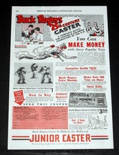 1935 OLD MAGAZINE PRINT AD, BUCK ROGERS 25TH CENTURY CASTER SET, COMPLETE TOY