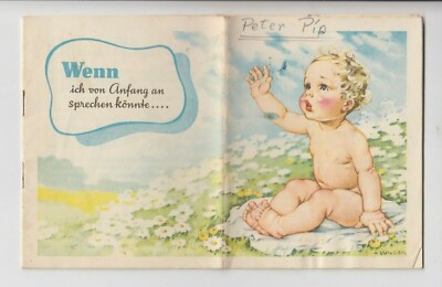 Advertising Booklet + 2 Weighing Cards HIPP Baby Food 1950 Advice Nutrition Peter Pip