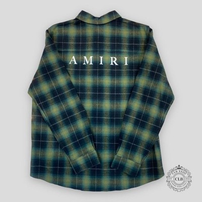 Amiri Logo Flannel in Green | eBay