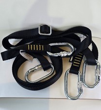 RidgeGear Unitex Leg Work Restraint Lanyard Strap x2 1.5m RGL12/1.5 & Carabiners