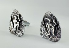VINTAGE MID-CENTURY MODERNIST BRUTALIST CUFFLINKS – Ancient Warrior Design V GC