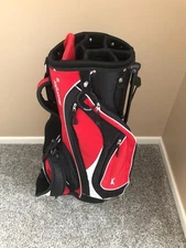 Slazenger 7-Way Red Black Golf Club Bag w/Shoulder Strap and Stand