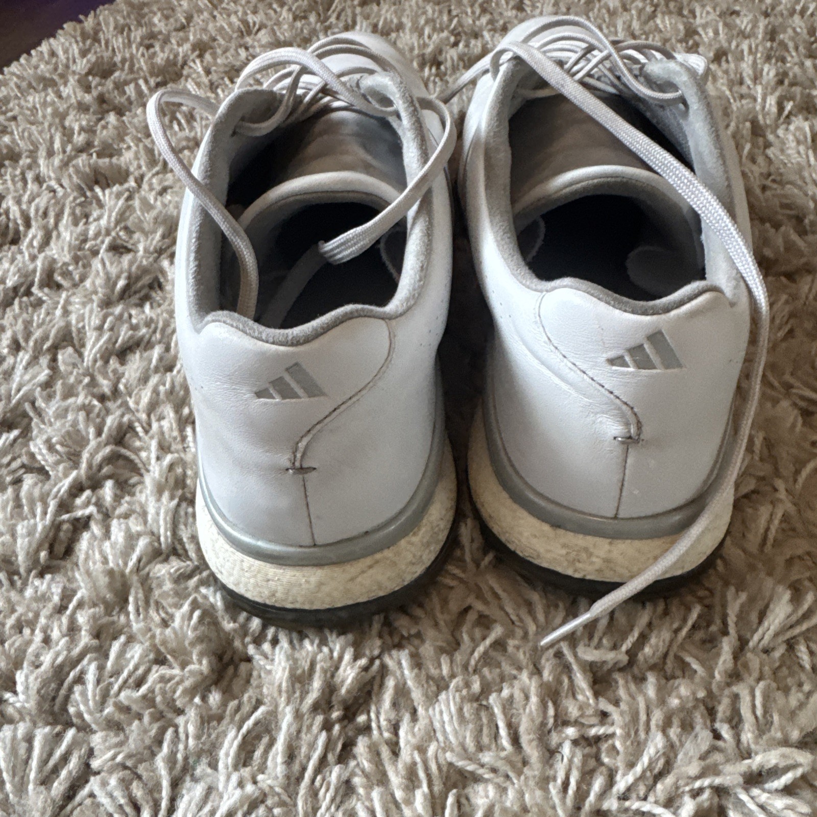 Adidas Tour 360 24 Boost Golf Shoe White Silver Metallic IF0248 Men's Size 12 image 4