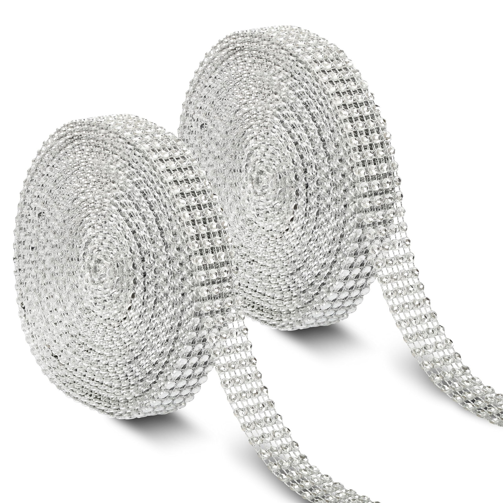 2er Pack Strassband - Kristall Strasssteine Band zum Aufnähen - 20 mm x 8,22m