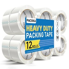12 Rolls Clear Packing Tape Heavy Duty Refills 2 Inch x 65 Yards Shipping Box